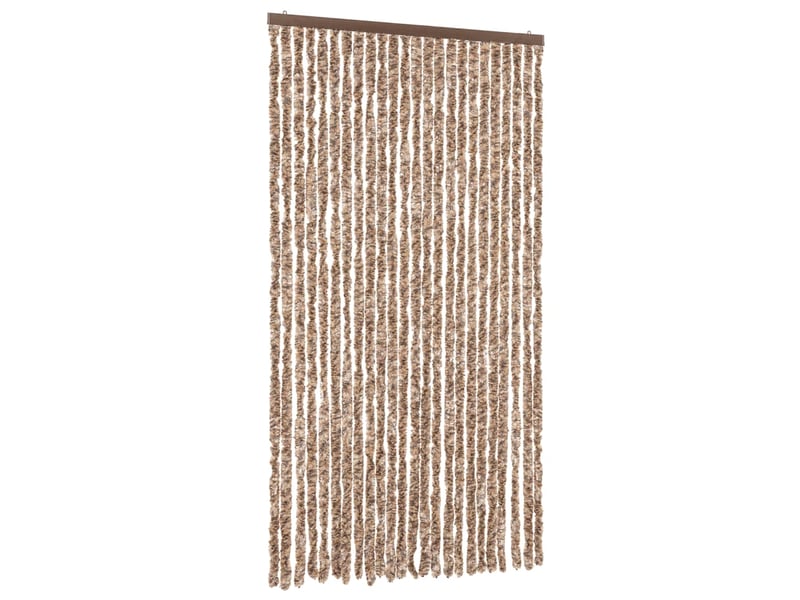  Rideau anti-mouches, moustiquaire beige et marron foncé 100x230 cm chenille cf43506  - Conforama A
