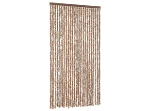 Rideau anti-mouches, moustiquaire beige et marron foncé 100x230 cm chenille cf43506