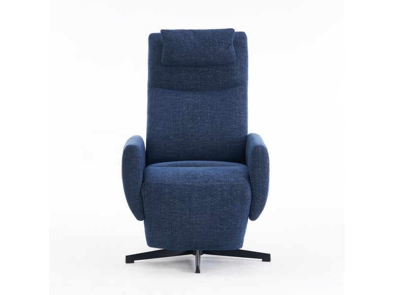  Fauteuil inclinable avec fonction relax - avec repose-pieds - fauteuil d'allaitement pivotant et fauteuil lounge - chenille bleu  - Conforama A