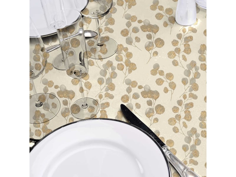  Nappe toile cirée butinette 140x240cm naturel  - Conforama C