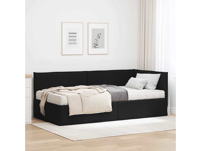  Lit adulte, lit simple, cadre de lit d'angle avec matelas 2 pièces vert velours cf6605  - Conforama B