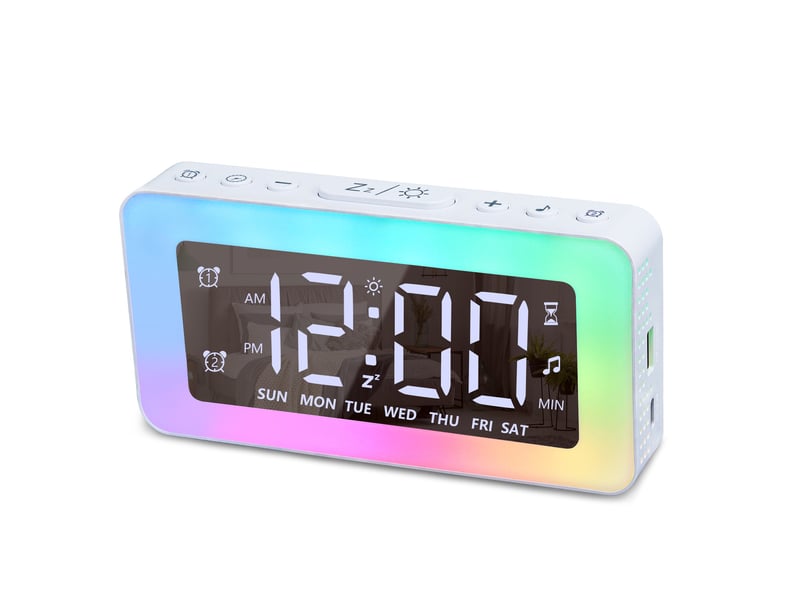 Miroir horloge numérique led avec 8 modes lumière  - Conforama A