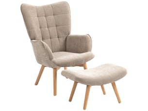 Fauteuil fixe <strong></strong> Velours côtelé marron