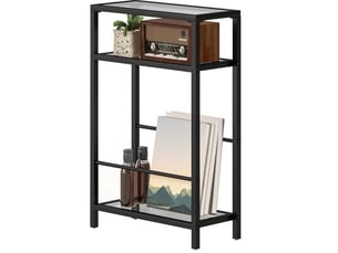 Table basse rectangulaire coloris noir MEUBLIV - 18 cmx40 cm