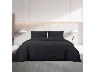 Ensemble de housse de couette noir 140x200 cm coton