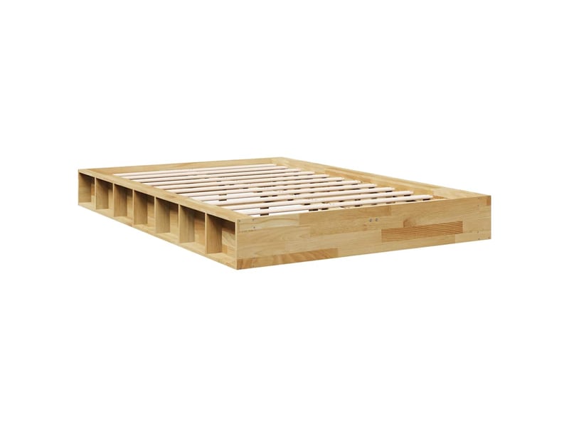 Lit double- lit adulte -  cadre de lit sans matelas 120x200 cm bois massif de chêne  - Conforama B