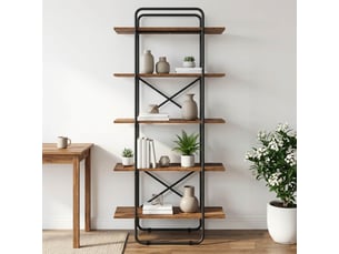 Étagère 5 niveaux, étagère de rangement 60 x 35 x 175,5 cm pb bois de chêne