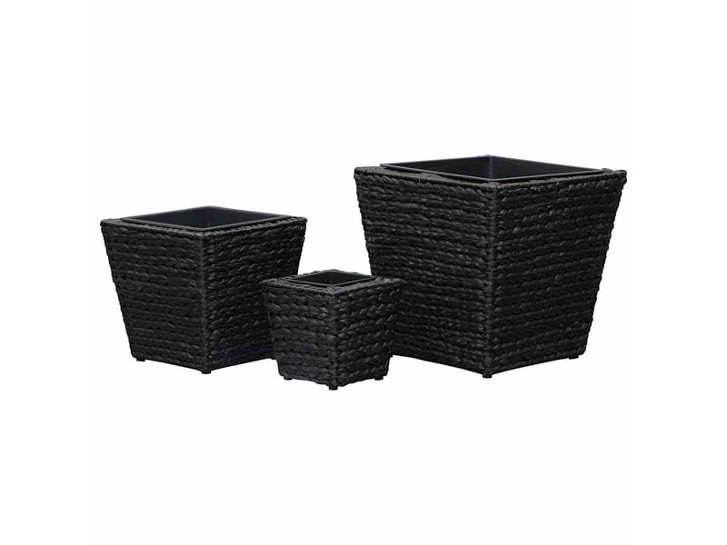  Jardinière - lits surélevés 3 pcs jacinthe d'eau noir  - Conforama D