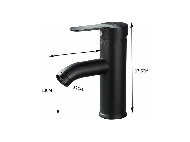  Robinet lave-mains noir mat - mitigeur eau chaude eau froide - noir  - Conforama B