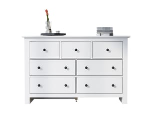 Commode 7 tiroir(s) OKWISH coloris blanc largeur 40 cm