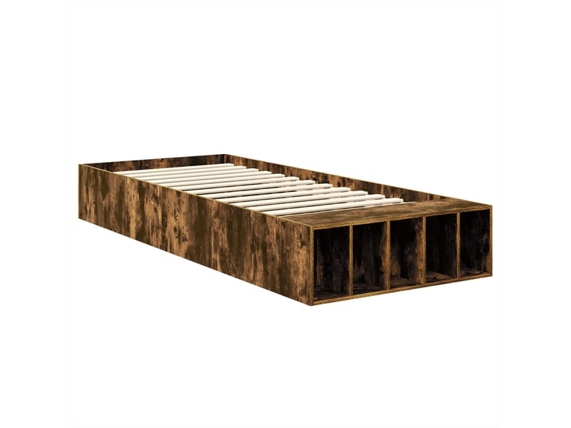  Lit simple, cadre de lit chêne fumé 75 x 190 cm bois d'ingénierie shl45730  - Conforama E