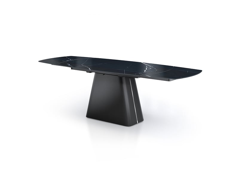 Table extensible en céramique pour salle à manger libin - noir  - Conforama C