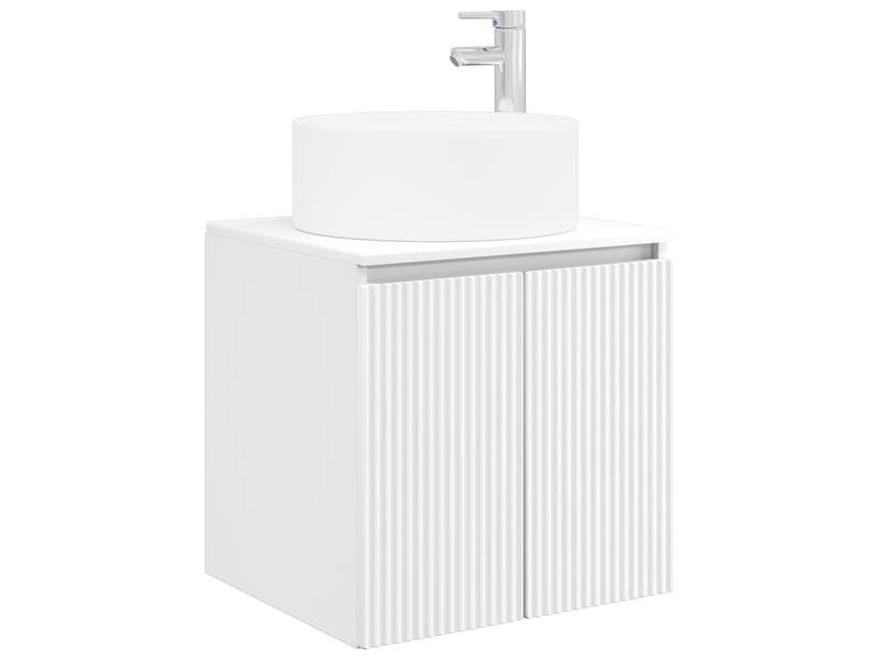  Meuble de lavabo mural, rangement salle de bain blanc 49.5x44.5x65.5 cm  - Conforama A