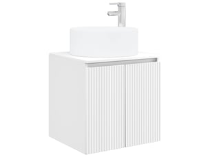 Meuble de lavabo mural, rangement salle de bain blanc 49.5x44.5x65.5 cm