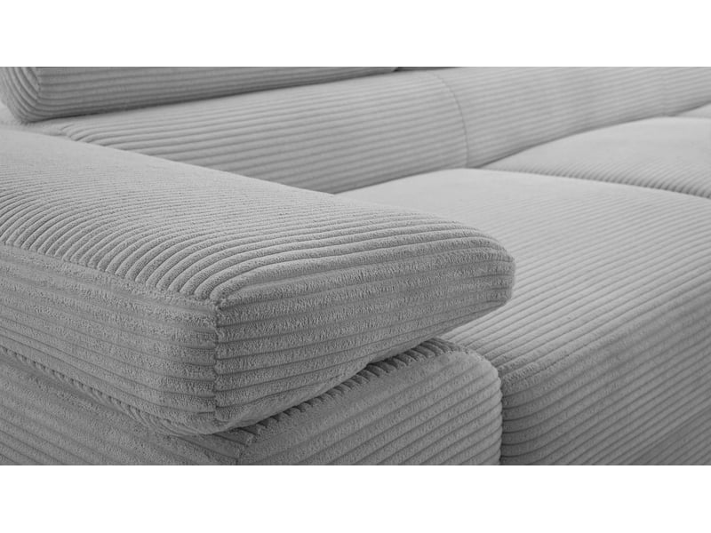  Canapé d’angle en velours côtelé arborio 280 cm gris clair d Arborio - Conforama D