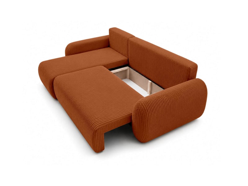  Alya - canapé d'angle convertible et réversible 3 places en velours côtelé  - Conforama D
