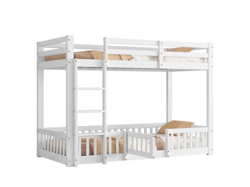  Lit superposé 90x200cm coloris blanc bois massif lit enfant blanc - Conforama A