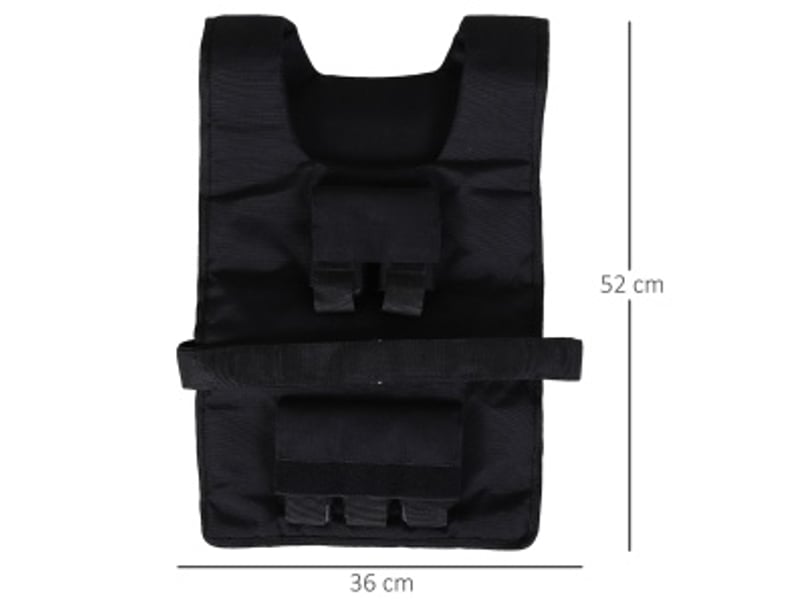  Veste lesté réglable 30 kg noir en oxford et fer, 36 x 52 cm, répartition du poids avant et arrière  - Conforama C