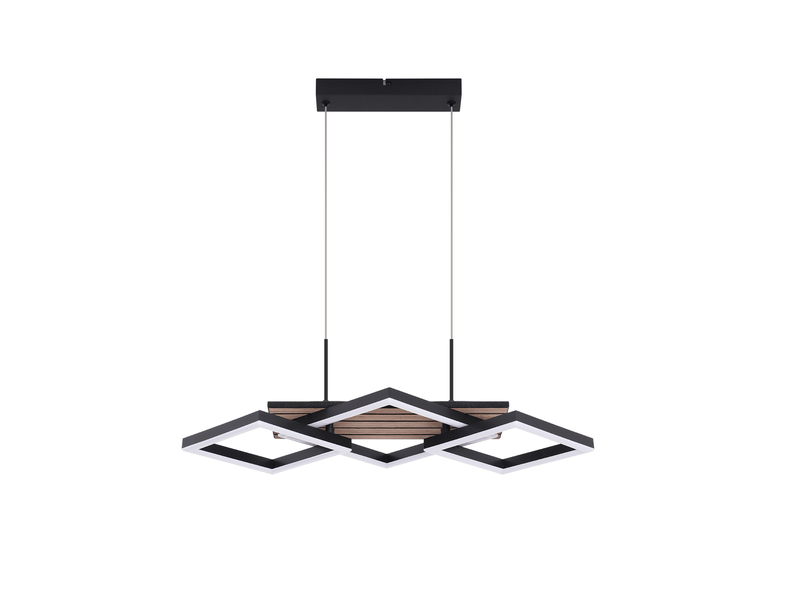 Zmh suspension led pour table à manger suspendue noire 58 cm 21 w suspension moderne blanc chaud - Conforama A