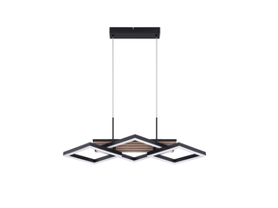 Zmh suspension led pour table à manger suspendue noire 58 cm 21 w suspension moderne blanc chaud