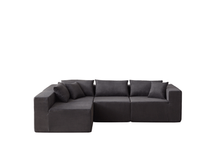 Canapé d'angle panoramique fixe  OMNIGLINT TRADING LTD 4 places Tissu noir