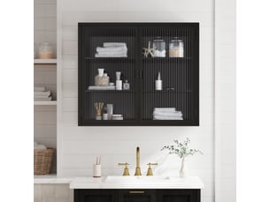 Vitrine coloris noir ARVELLA - 70 cmx60 cm