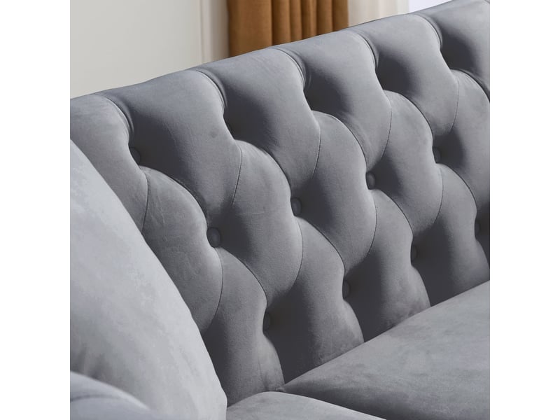  Canapé moderne - canapé en velours de style chersfield avec pieds en bois d'hévéa en forme de bouteille, réf. W3349s00146  - Conforama D