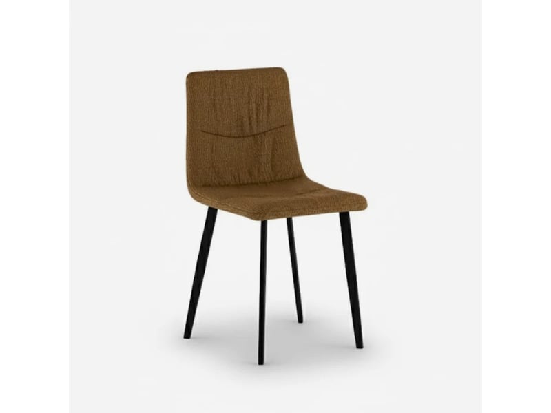  Lot de 4 chaises rembourrées en tissu facile à nettoyer daisy - marron  - Conforama C