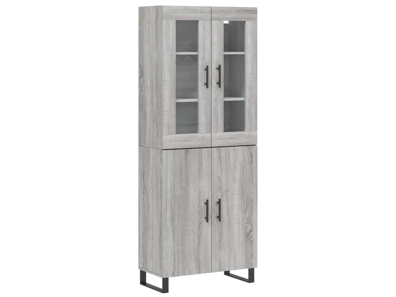  Buffet haut - bahut - meuble de rangement sonoma gris 69,5x34x180 cm bois d'ingénierie  - Conforama A
