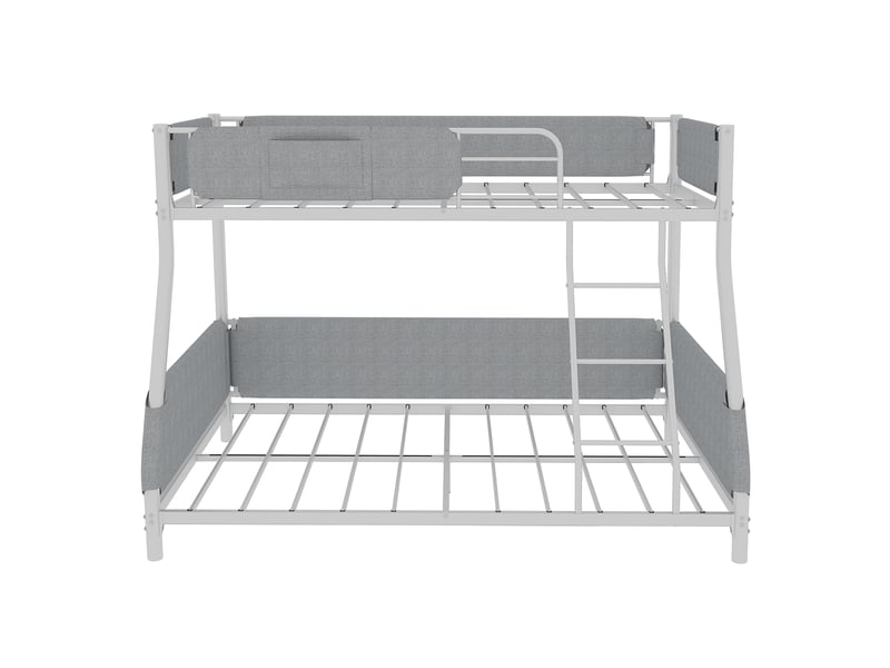  Lit superposé avec poche textile 90 × 190 140 × 190 cm, blanc vieilli IKSETERA TRADING LTD - Conforama W