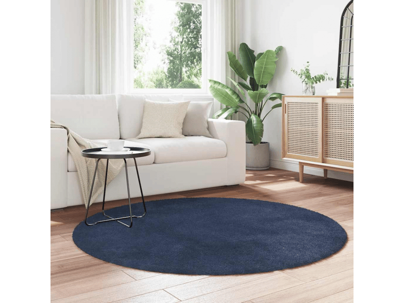  Tapis shaggy à poils longs navarra bleu marine 160x160 cm - comfortxl 4102915 - Conforama C