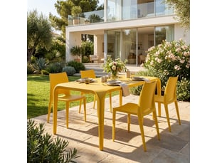Lot de 4 chaises empilables en polypropylène lione - jaune