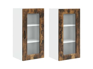 Meuble mural de cuisine | armoire de cuisine 2 pcs chêne fumé shl7874