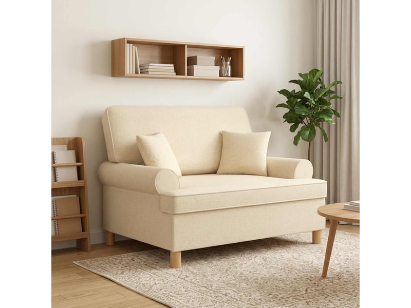  Vidaxl fauteuil xxl avec coussins crème tissu  - Conforama B