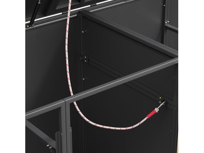  Armoire cache-poubelle extérieure, 132x80x118 cm, 4 bacs verrouillable, acier, gris  - Conforama B