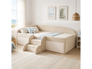 Lit simple 90x190 cm <strong>HAUSS SPOLE</strong>  <strong></strong> coloris beige