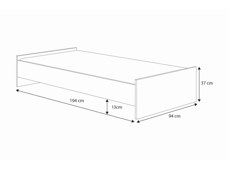  Lit junior karo 190 x 90 cm - gris KARO_190/S/05 - Conforama B