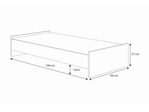 Lit simple 90x190 cm <strong></strong>  <strong>KARO_190/S/05</strong> coloris marron