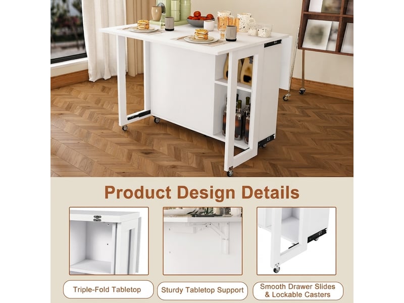  Îlot de cuisine, 100x105x75 cm, blanc cao-W5791S00007-conf-NEW - Conforama D