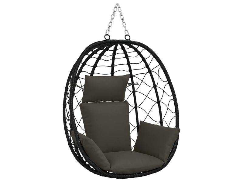 Coussin pour balançoire de chaise d'œuf, coussin d'intérieur et d'extérieur adirondack putten 100 % polyester anthracite cf50059  - Conforama A