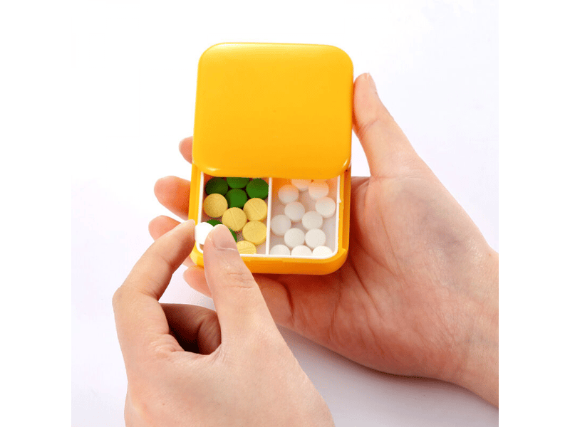 Lot de 2, petite boîte à pilules avec 2 compartiments, boîte à pilules portable, boîte à pilules de poche, distributeur - Conforama C