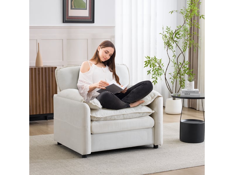 Canapé 1 place, canapé de salon, pour bureau, pour salon, blanc, pour chambre  - Conforama E