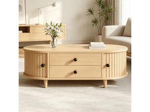 Table basse capsule coloris bois clair LPOSPI - 50 cmx100 cm