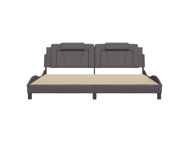 Lit double- lit adulte -  cadre de lit viana sans matelas gris 200x200 cm similicuir  - Conforama C