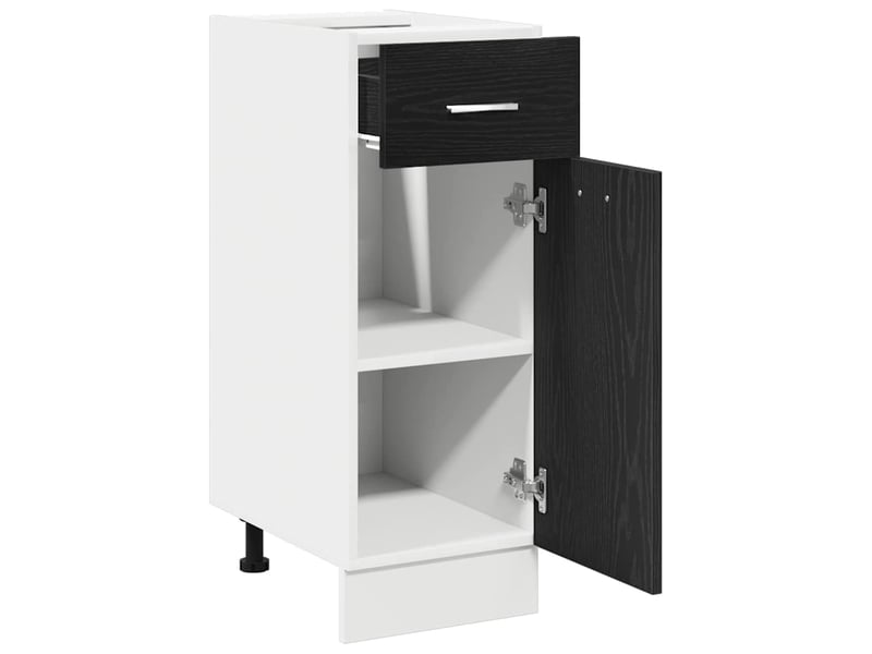  Meuble de rangement cuisine, armoire suspendue chêne noir 30x46x81,5cm  - Conforama E