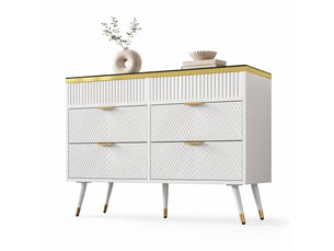Commode 6 tiroir(s)    LPOSPI  coloris blanc largeur 120 cm
