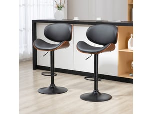tabouret de bar assise réglable en hauteur  <strong>STILVORA</strong>  - noir hauteur d'assise 63 cm vendu Par paire