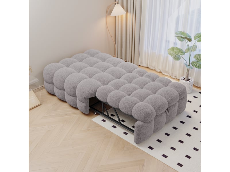 Lit en teddy gris 76x183 cm - Conforama B