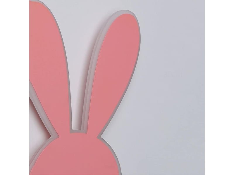  Applique murale chambre enfant lapin rose 3000k blanc chaud  - Conforama D