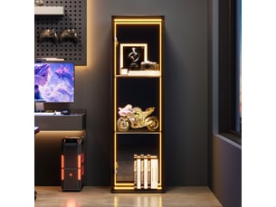 Vitrine coloris noir 4 étagère(s) <strong></strong> <strong></strong> - 30 cmx90 cm